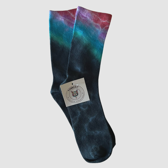 Tomcat Tie Dye Creations Women's Galaxy Design Socks, NWT-Size Adult Up to 11 - Picture 1 of 4
